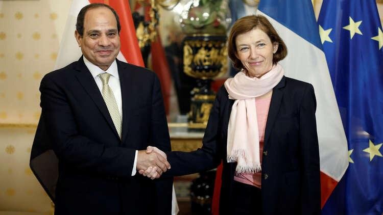 دیدار عبدالفتاح السیسی با وزیر دفاع فرانسه