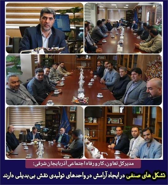 تشکل های صنفی در ایجاد آرامش در واحدهای تولیدی نقش بی‌بدیلی دارند