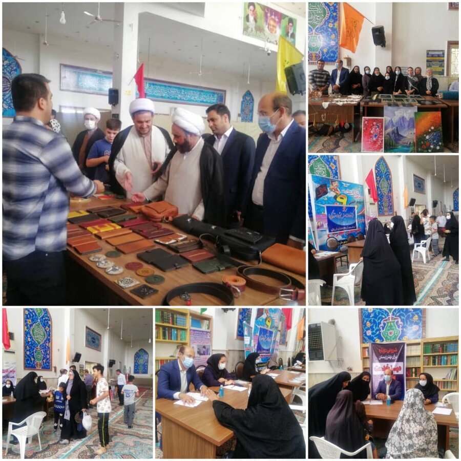 برگزاری نمایشگاه دستاوردهای مددجویان به همراه میزخدمت شهرستان چهارباغ