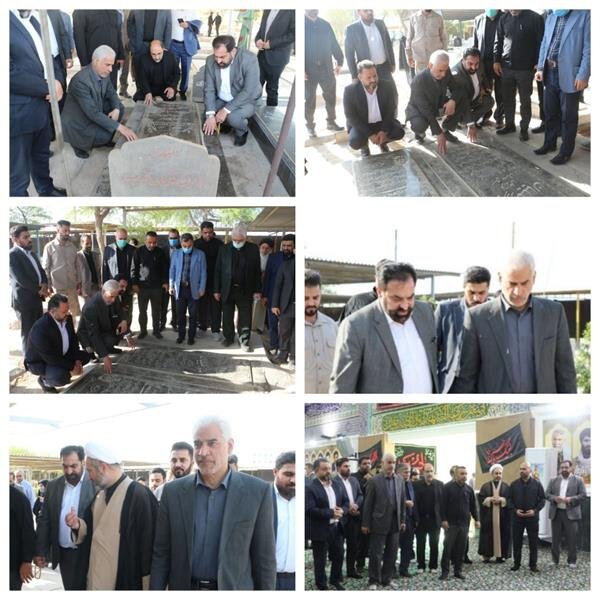 آیین غبار روبی و عطرافشانی گلزار شهدای اهواز