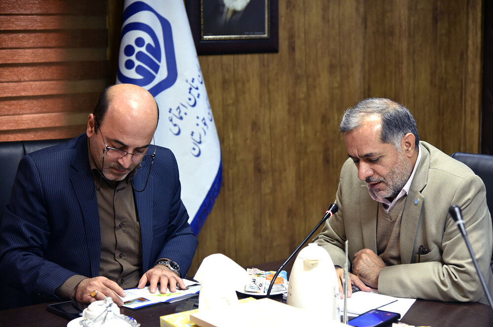 نشست مدیرکل تامین‌اجتماعی خوزستان با مدیرعامل تعاونی اعتبار کارکنان سازمان