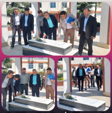 ادای احترام مدیرکل تامین اجتماعی مازندران به مزار شهید گمنام دانشگاه امام محمدباقر (ع)ساری