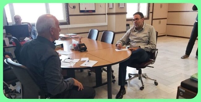 نشست تعاملی رئیس تامین اجتماعی شعبه گیلانغرب با مدیر معدن زغال سنگ حواره برزه