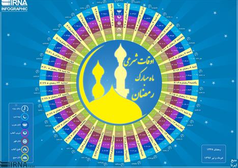 اوقات شرعی ماه مبارک رمضان + اینفوگراف