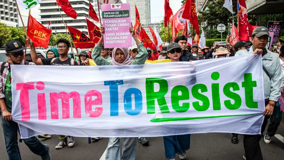 اعتراض کارگران اندونزی به برده‌داری مدرن