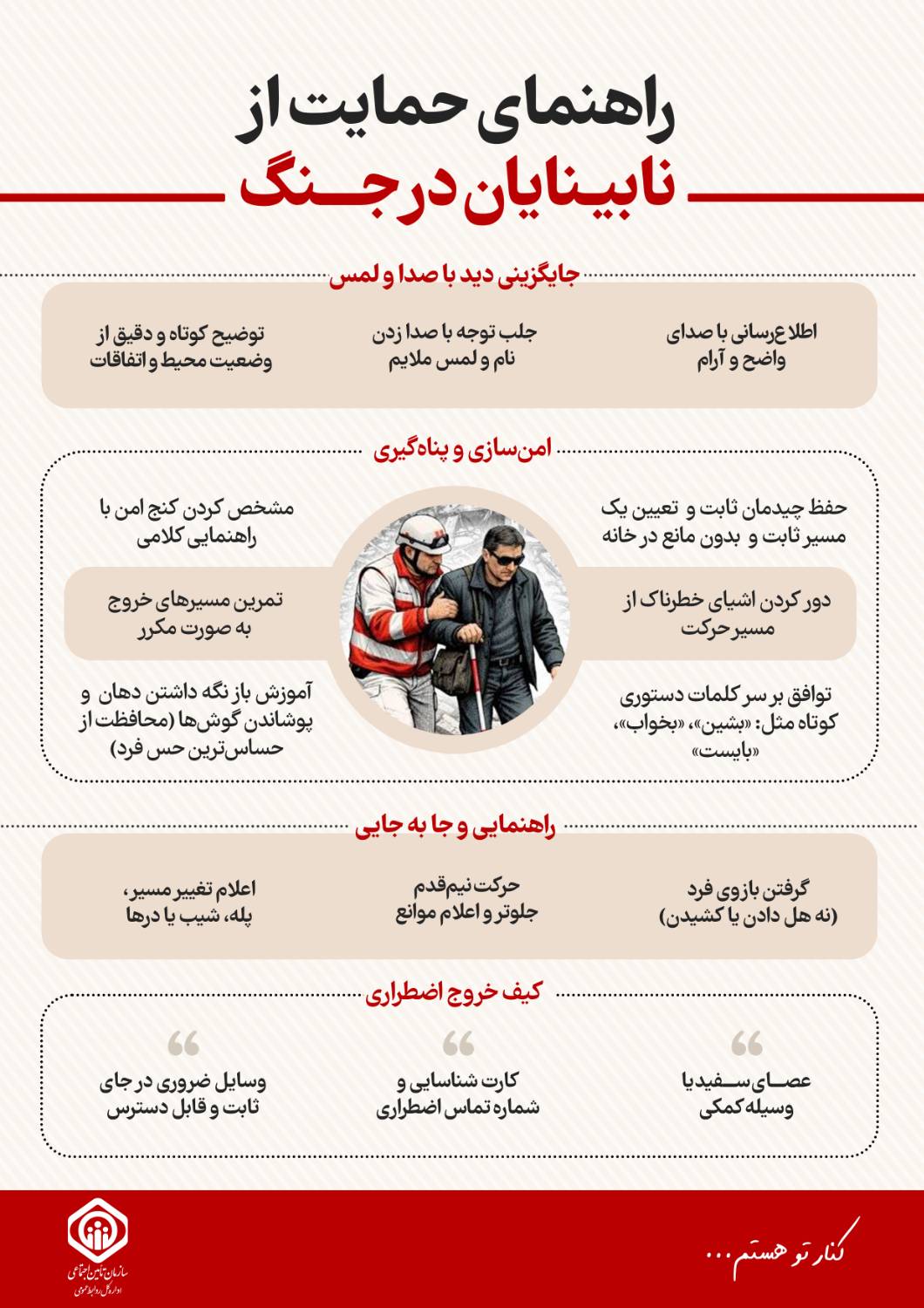 راهنمای حمایت از نابینایان در جنگ