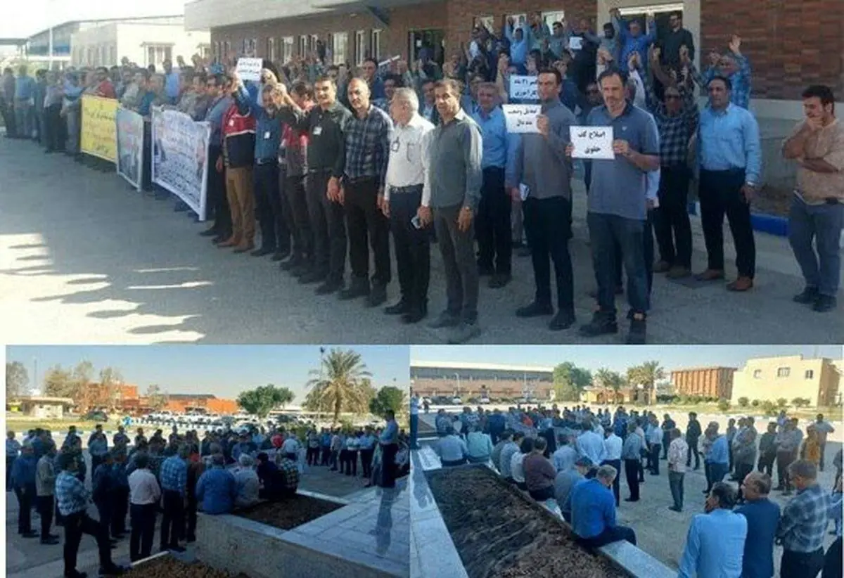 اعتراضات کارگران نفت و گاز به آغاجاری رسید