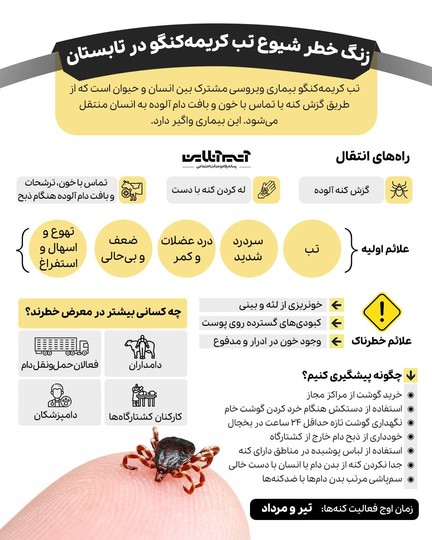 زنگ خطر شیوع تب کریمه کنگو در فصل گرما