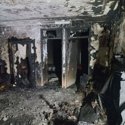 نجات 17 نفر از آتش سوزی یک ساختمان مسکونی در تهران