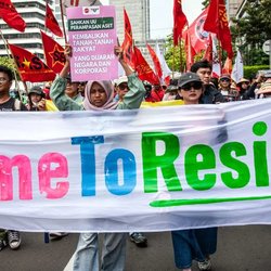 اعتراض کارگران اندونزی به برده‌داری مدرن