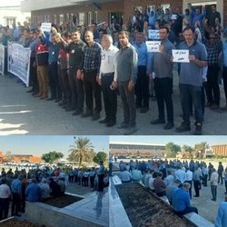 اعتراضات کارگران نفت و گاز به آغاجاری رسید