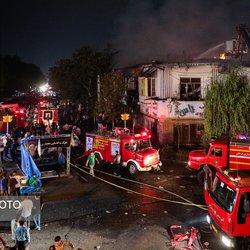آتش‌سوزی در میدان شهرداری گرگان